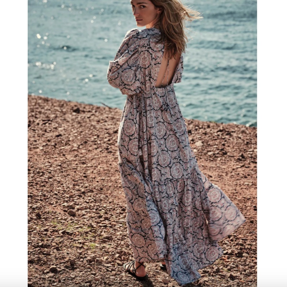 New Chufy x Mango Limited Boho Puff Sleeves Maxi Dress 4 US S EU